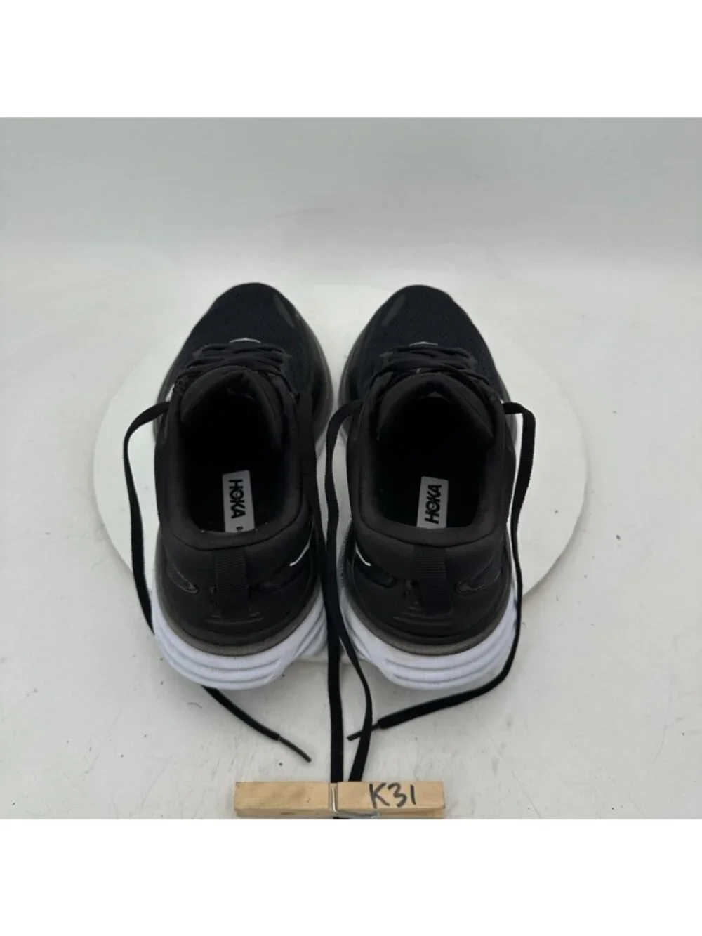 Hoka One One Bondi 8 Women Size 7.5B 1127952-BWHT Black White Running Shoes - Picture 9 of 10